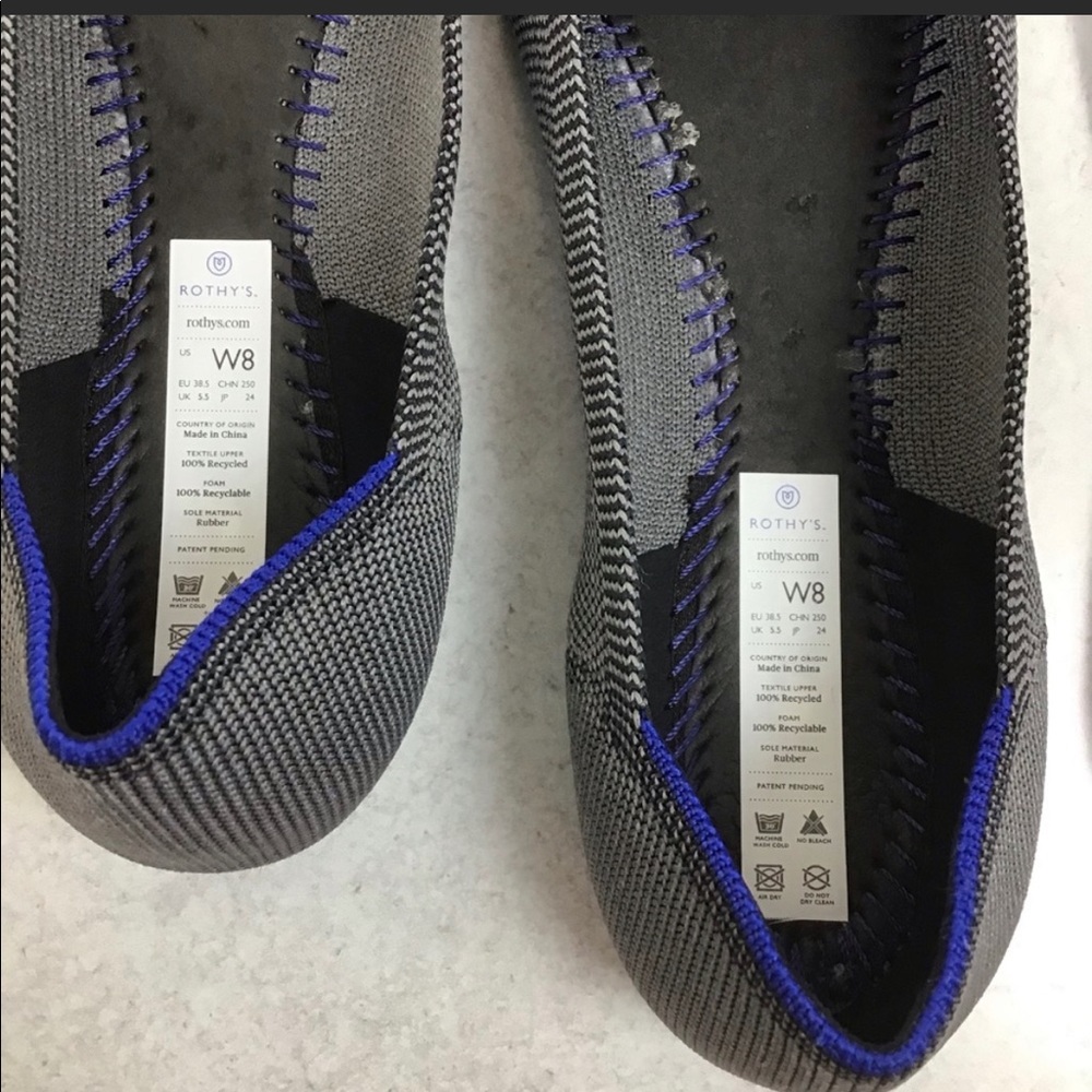 Rothy’s The Point Cloud Grey Birdseye size 8